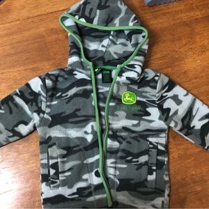John Deere Kids Camouflage Hoodie - Green and Black